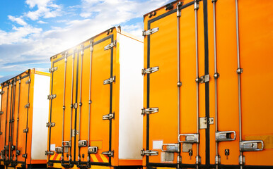 Cargo Container Shipping, Economical Transportation Business. Freight Truck Logistics, Cargo Transport.	