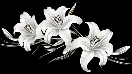 clipdesign clipart black and white flowers