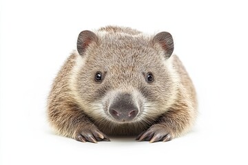 Fototapeta premium Close-up Portrait of a Young Woodchuck Facing the Camera