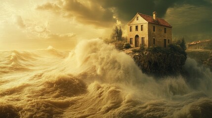 building a foundation on solid rock and sand to withstand the storms and floods of life.