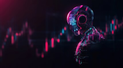 Futuristic AI Integration in Financial Software with Automated Trading Systems - 3D Illustration