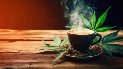 steaming coffee cannabis