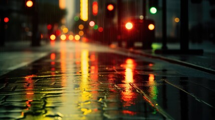 rain red yellow green lights