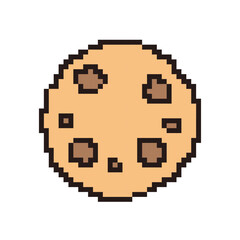 Obraz premium Pixel art cookies,Vector illustration on isolated background.