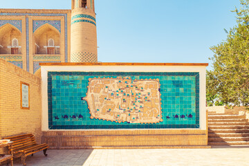 Map of Ichan Kala, the inner town of Khiva.