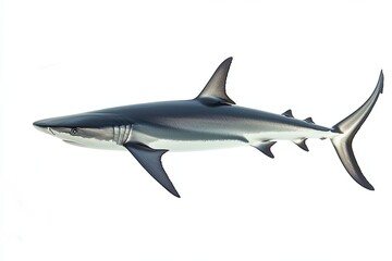 Fototapeta premium A Blue Shark Swimming in Clear Water