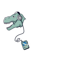 Trex is wearing headphones © fathurdavega