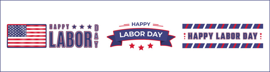 American flag in red, white, blue celebrating Happy Labor Day. Perfect for holiday promotions, patriotic themes, and national pride designs