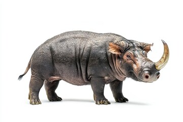 Obraz premium A Close-Up of a Single-Horned Rhinoceros