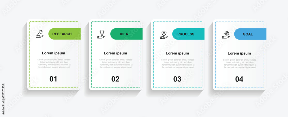 Poster Design template infographic vector element with 4 step process or option suitable for banner presentation and business information
