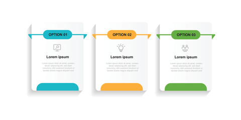 Design template infographic vector element with 3 step process or option suitable for business information and banner presentation