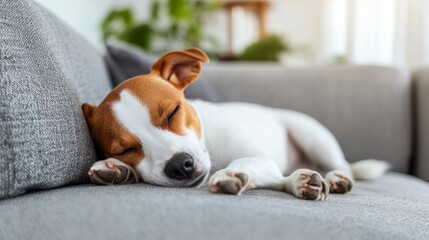 puppy lay on sofa, Cat lover cute pet animal portrait