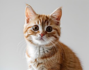 Obraz premium Cute Orange Tabby Cat with white background.