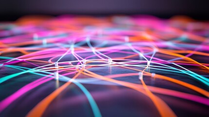 Labyrinth With Light Streams Moving Through Complex And Dynamic Pathways Within A Digital Environment