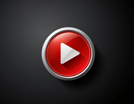 3d Realistic Play button. Ai generated image.