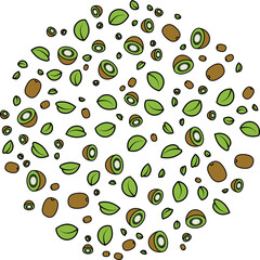 Pattern Kiwi vector shape background