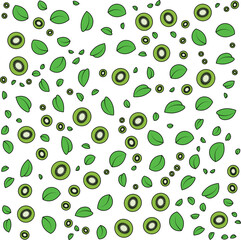 Pattern Kiwi vector shape background