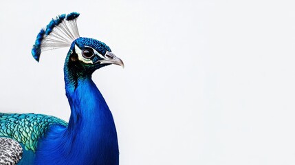amazingly beautiful peacock on white background