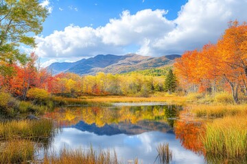Fototapeta premium Colorful autumn fall foliage at the mountains