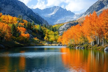 Colorful autumn fall foliage at the mountains