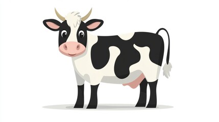 cute cartoon cow illustration isolated on white background
