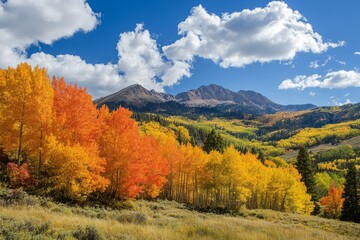 Colorful autumn fall foliage at the mountains