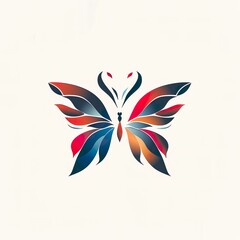Obraz premium Abstract Stylized Butterfly with Gradient Wings