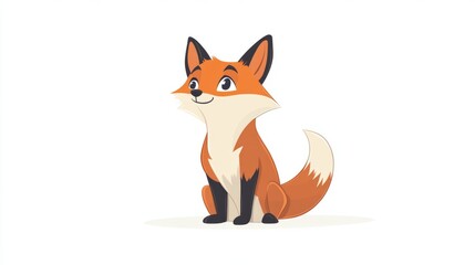 Obraz premium cute cartoon fox illustration isolated on white background