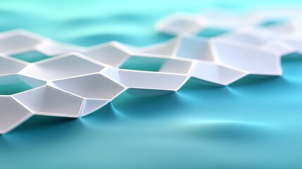 abstract scene where geometric shapes form water waves