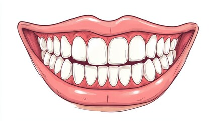 Naklejka premium mouth illustration, teeth illustration. smiling mouth illustration.
