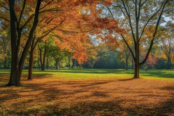 Fototapeta premium Colorful autumn fall foliage at the park