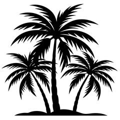 Palm trees silhouette vector illustration 