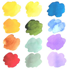 カラフルなインクの筆跡のセット