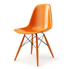 Modern Scandinavian wooden chair isolated on white background