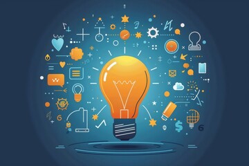 Bright Light Bulb: Symbolizing Creativity and Inspiration, Representing Innovative Ideas and Solutions in Business and Technology, Capturing the Essence of Power and Electricity