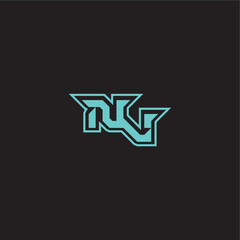 dynamic gaming monogram logo sporty and bold concept NV blue esport letter © rudi