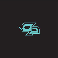 Obraz premium dynamic gaming monogram logo sporty and bold concept OP blue esport letter