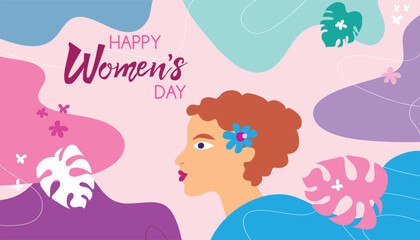 Happy 8 March.  International Womens Day Template  art  background. Perfect design element for poster, banner, greeting card, invitation, sale, business, social media Vector flat icon  illustration