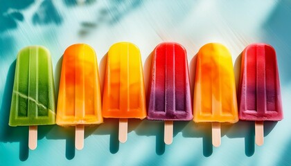 Tasty Rainbow Fruit Popsicles: Cool Down with a Burst of Color and Flavor"