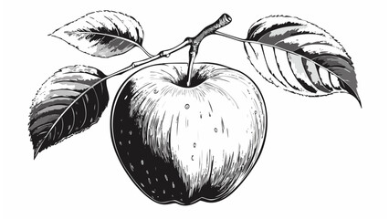 Apple Fruit Sketch - Leaf Food Doodle Organic Health

