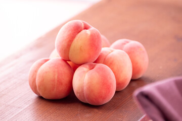 Juicy sweet peaches.
Image of a delicious peach.
