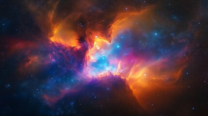 Obraz premium Cosmic Nebula with Stars.