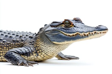 Obraz premium Close-up of a Juvenile Alligator with its Mouth Slightly Open