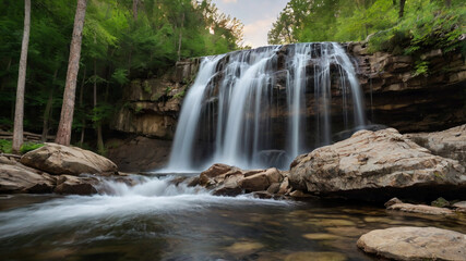 Obraz premium waterfall in the forest