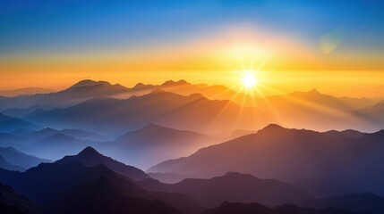 Fototapeta premium Sunrise Over Majestic Mountains