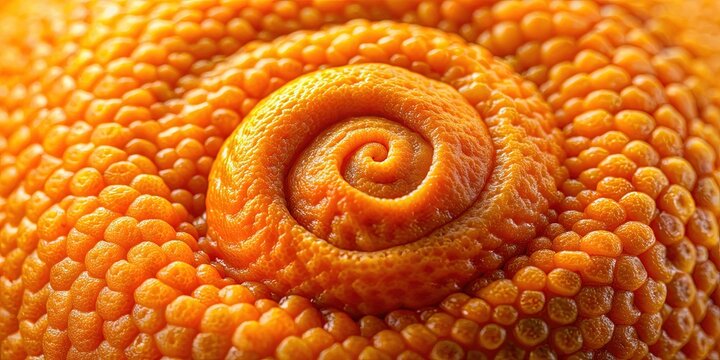 Vibrant orange peel texture with intricate, swirling patterns and tiny pores, showcasing the fruit's natural, uneven skin in high-definition macro detail.