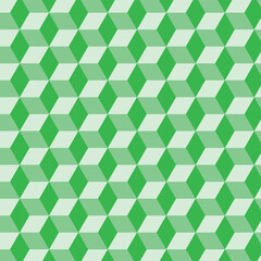 Green 3d big cubes Background, Isometric Pattern