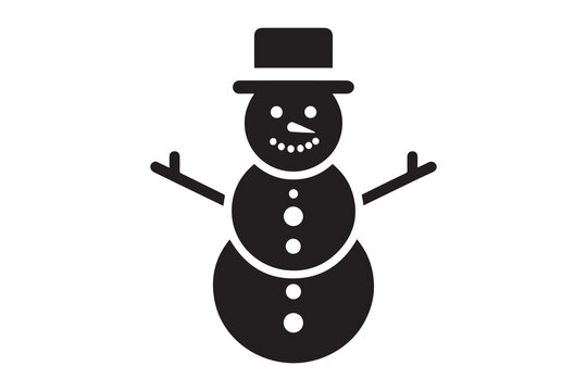 recommend clip art: winter snowman Christmas character icon Xmas Snowman vector silhouette