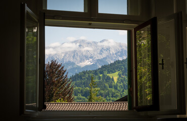 Fototapeta premium Garmisch-Partenkirchen in Bavaria, German ski resort and Towns in Bavaria, Germany