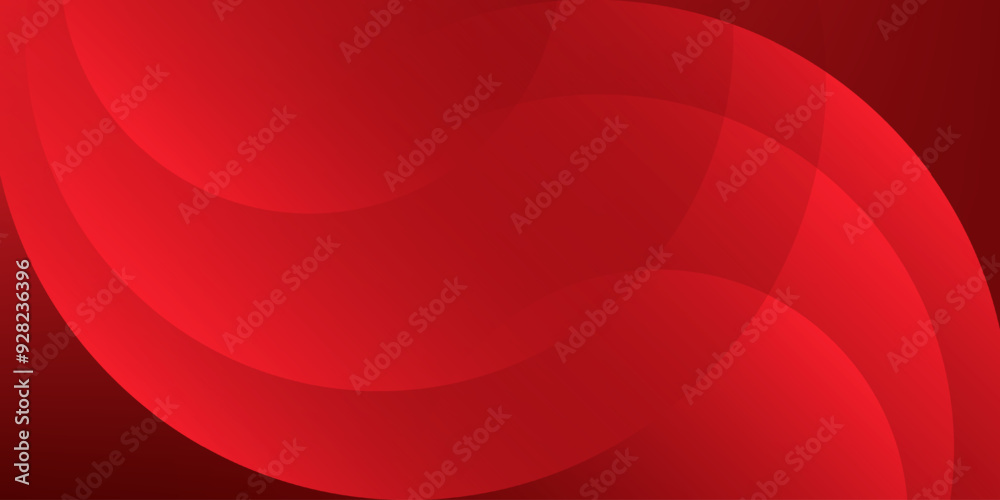 Wall mural circular red abstract background with dynamic shapes composition. modern element colorful gradient b